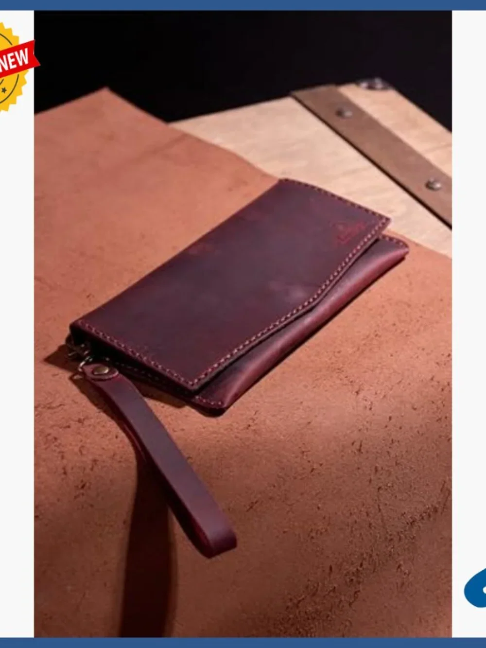 Handmade Leather Wristlet Wallet Fits Phone 6 Card Slots Slim Organizer